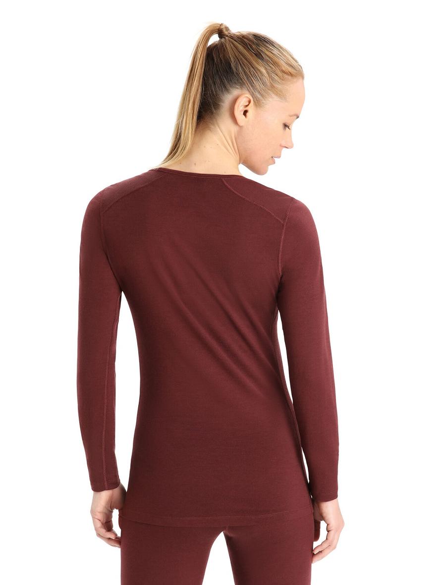 Base Layers Icebreaker Merino 200 Oasis Long Sleeve Scoop Neck Thermal Top Damskie Czerwone | PL 1072PJJQ